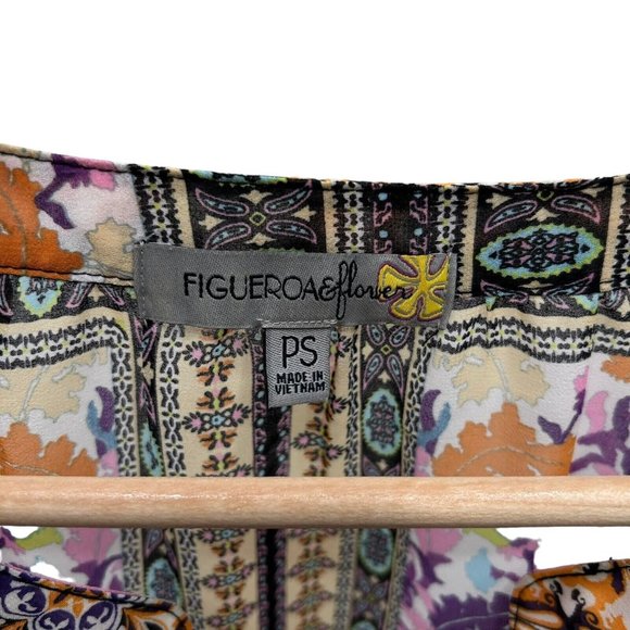 Anthropologie Figueroa & Flower Tunic Front Tie Blouse Sz Petite Small PS - Picture 13 of 13